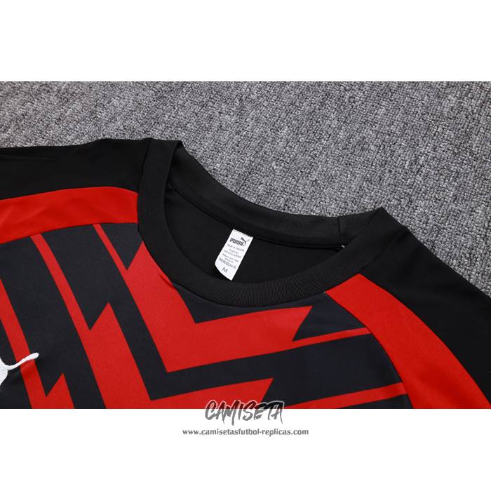 Chandal del AC Milan 2023-2024 Manga Corta Rojo y Negro